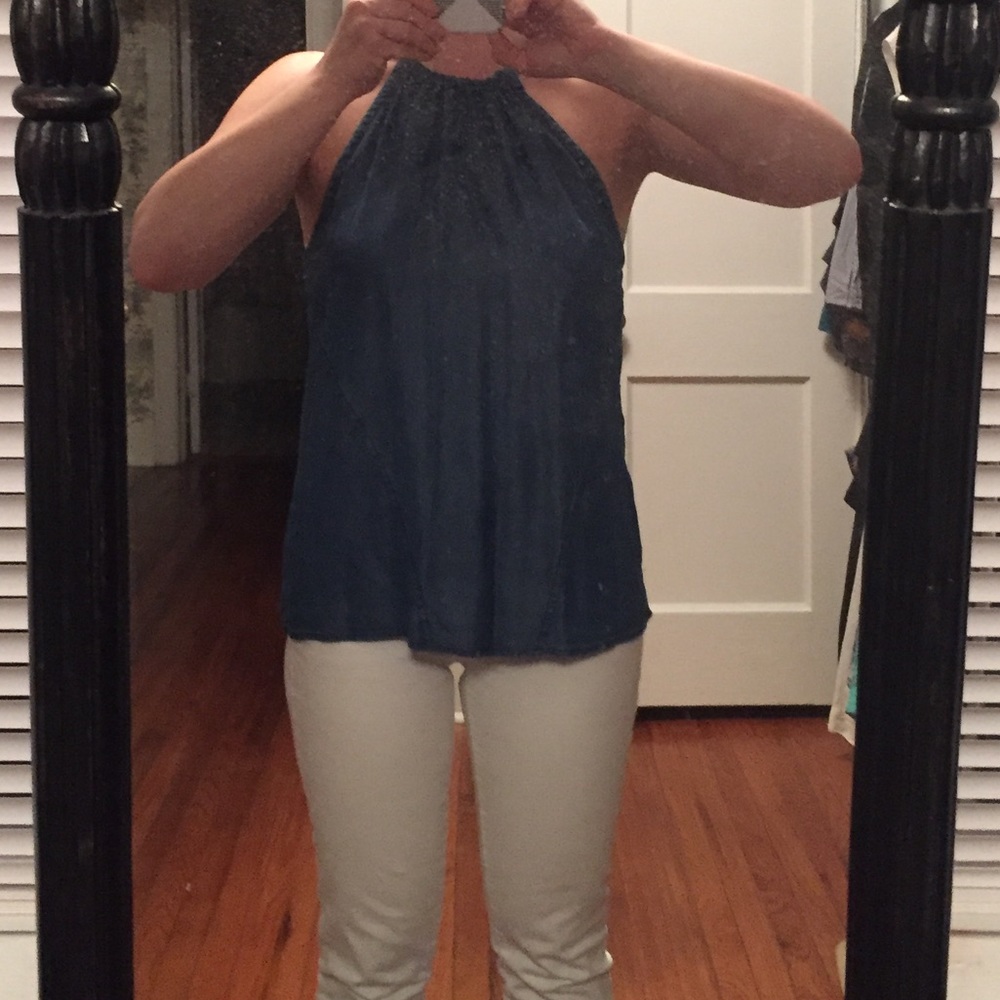 Chambray halter top